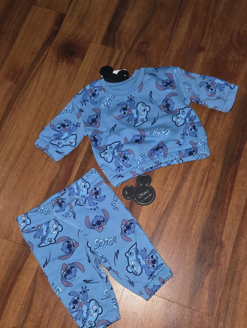 Disney Blue Stitch Kids Pajama Set Baby Boy 0 3 Months Nwt